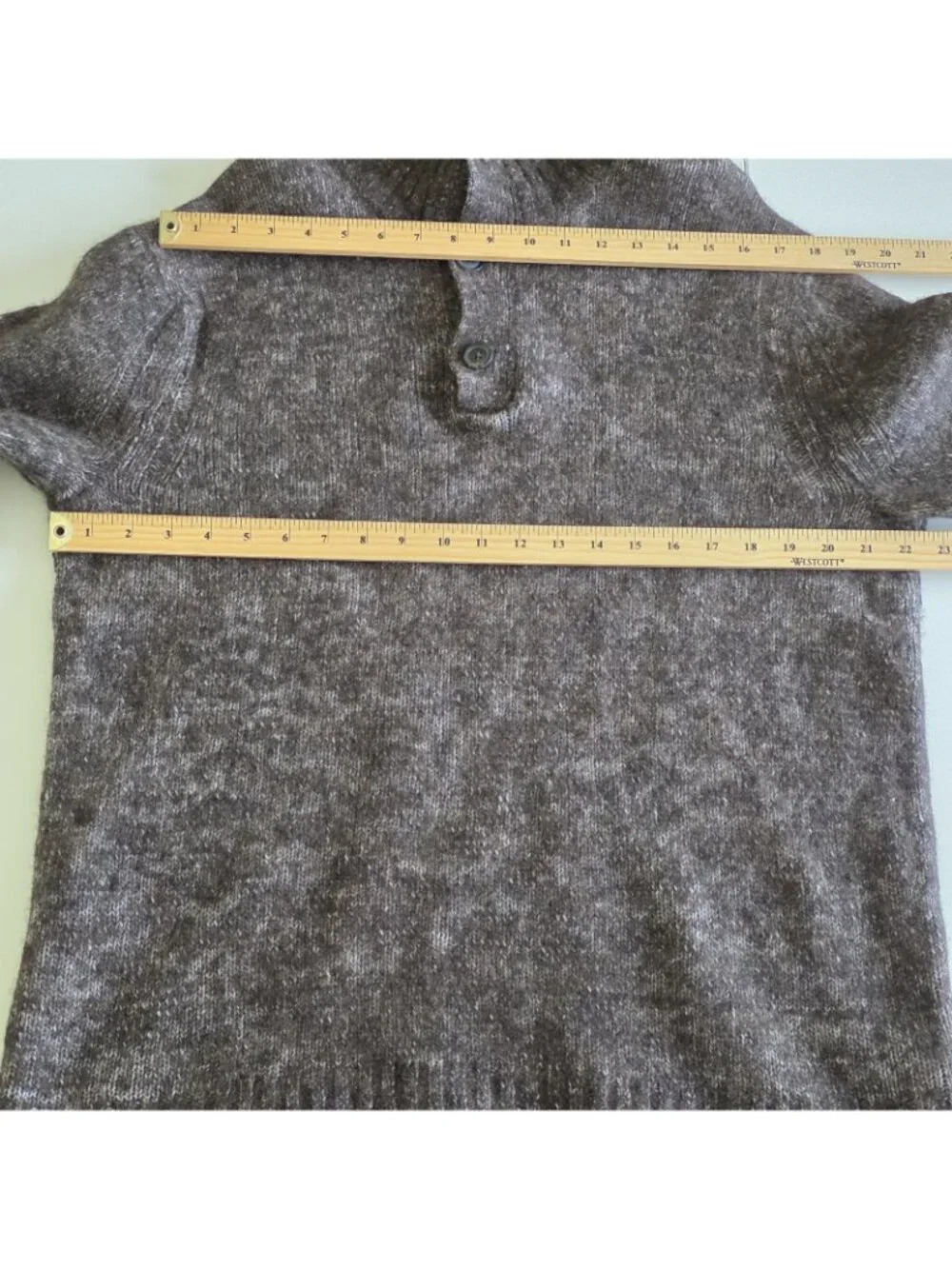 Gap Polo Sweater Men XL Marled Brown Mockneck LS Casual Grandpacore Cottage Edgy